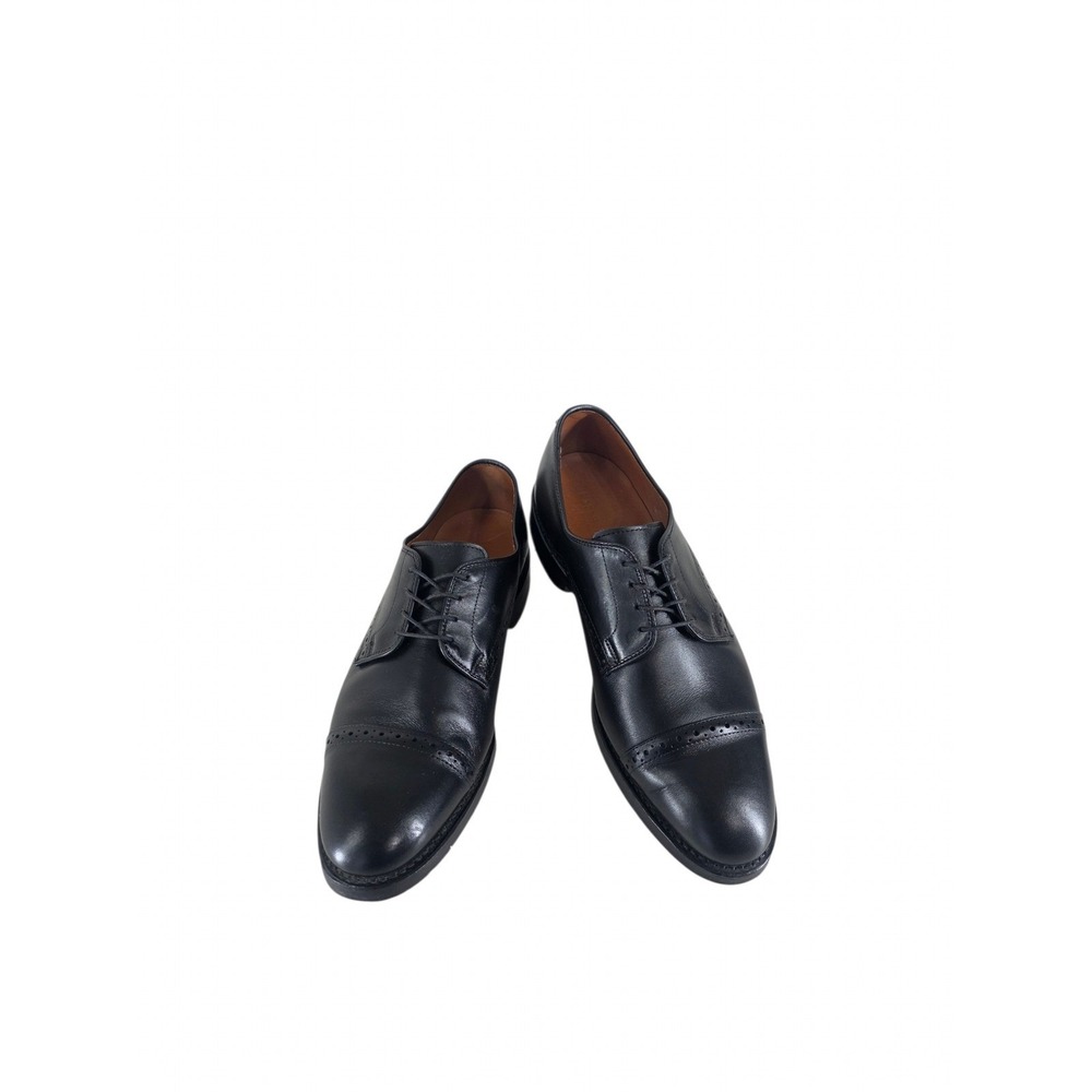 VTG Ralph Lauren Black Leather Cap Toe Oxfords Mens 8.5 D Dress Shoes USA Made